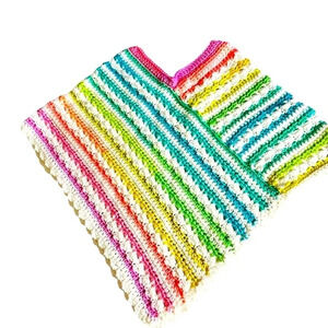 NEW Girls Candy Colored Rainbow Poncho